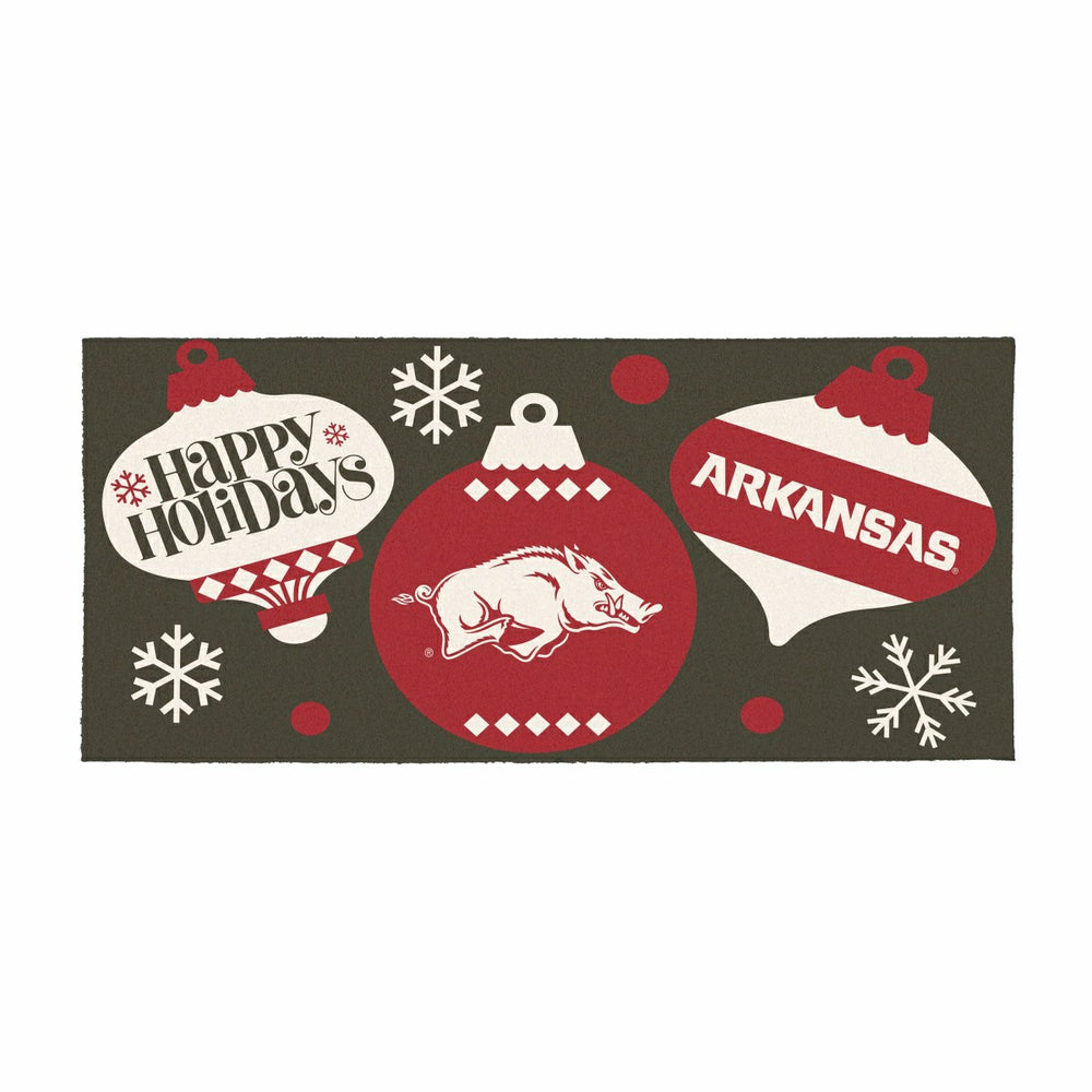 University of Arkansas Holiday Flocked Coir Sassafras Switch Mat, 22"x - Collegiate