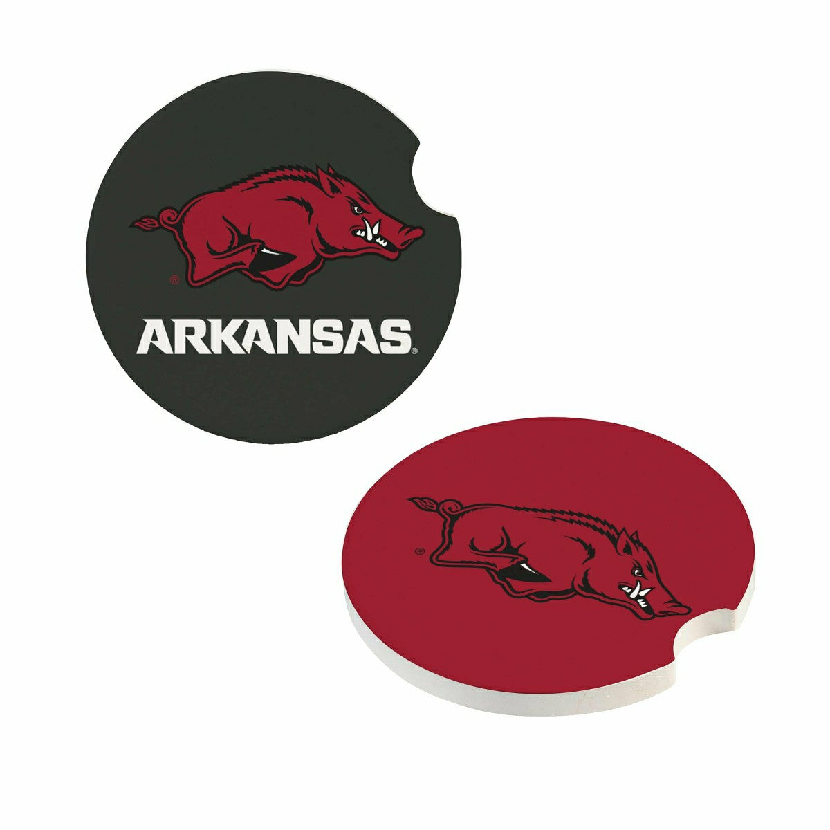 University of Arkansas Car Coaster Set, 2pc - Collegiate Home