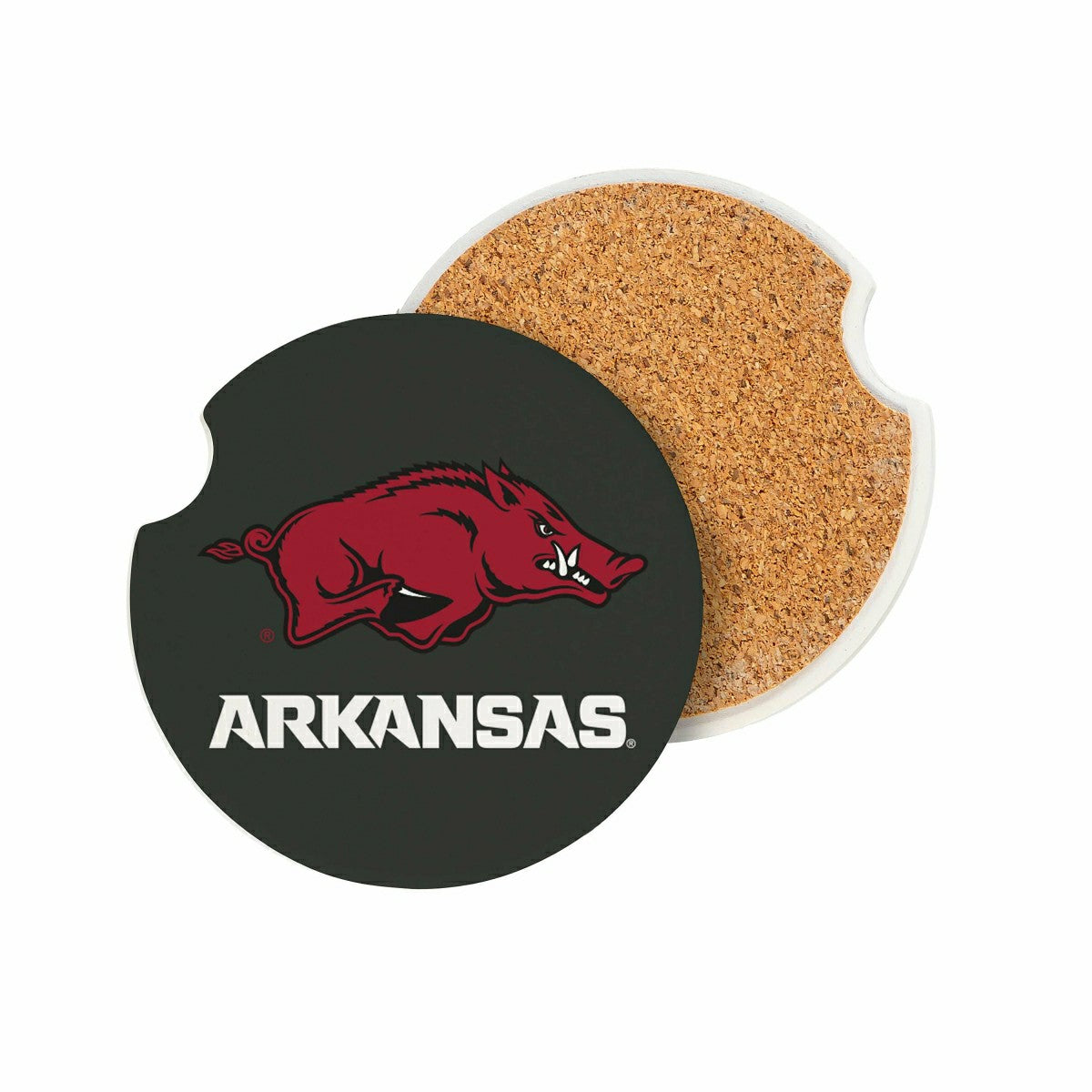 University of Arkansas Car Coaster Set, 2pc - Collegiate Home