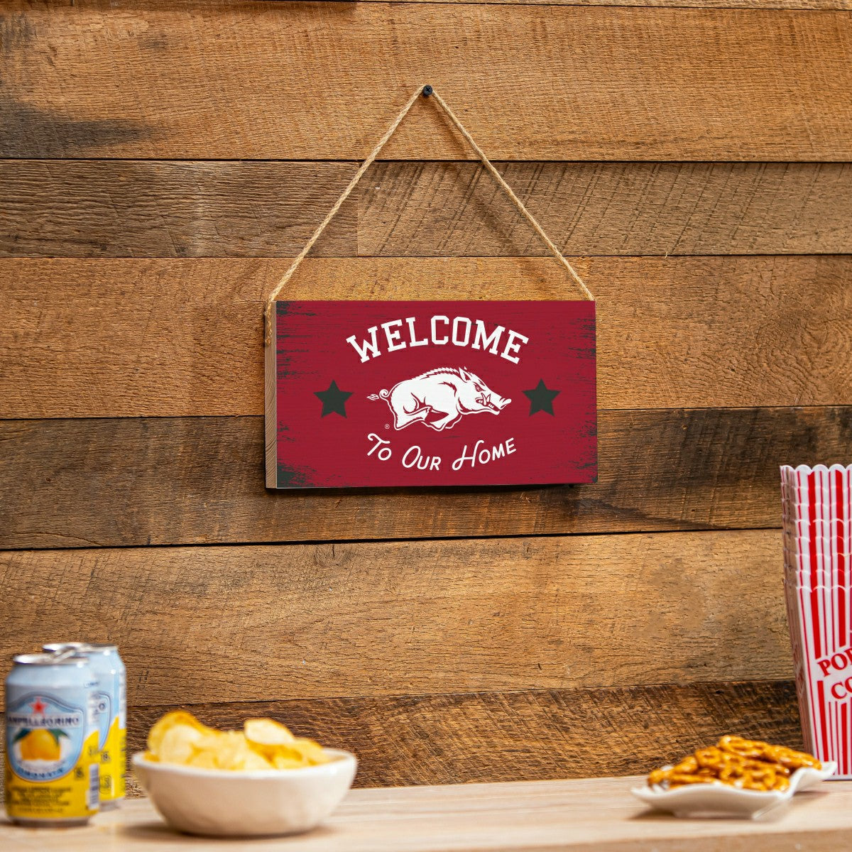 University of Arkansas Wood Wall Sign, 6x11 - Collegiate Home