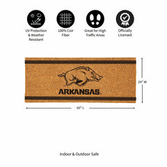 University of Arkansas Extra Large One Color Coir Mat, 60"x24" - Collegiate