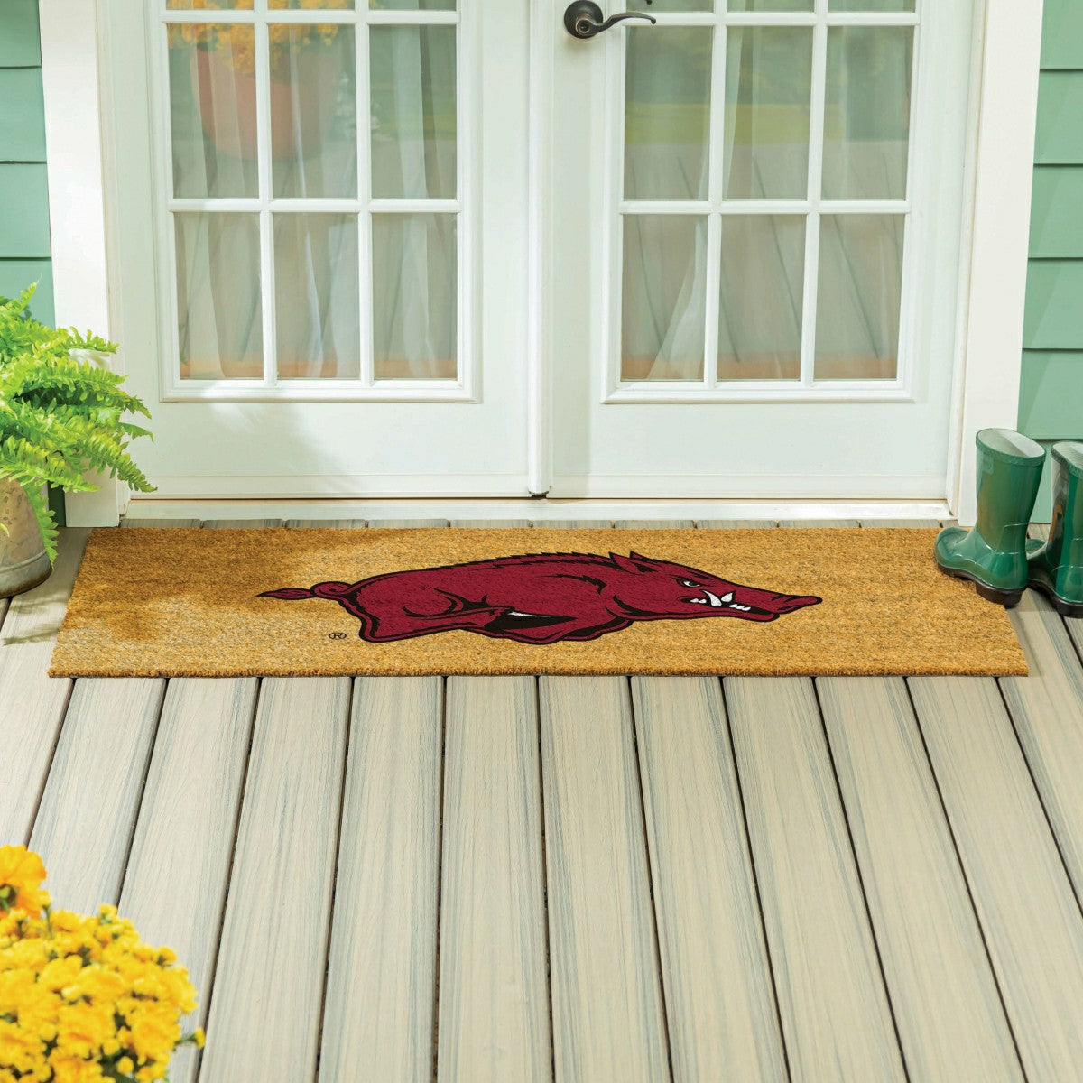 University of Arkansas Extra Large Full Color Coir Mat, 60"x24" - Collegiate