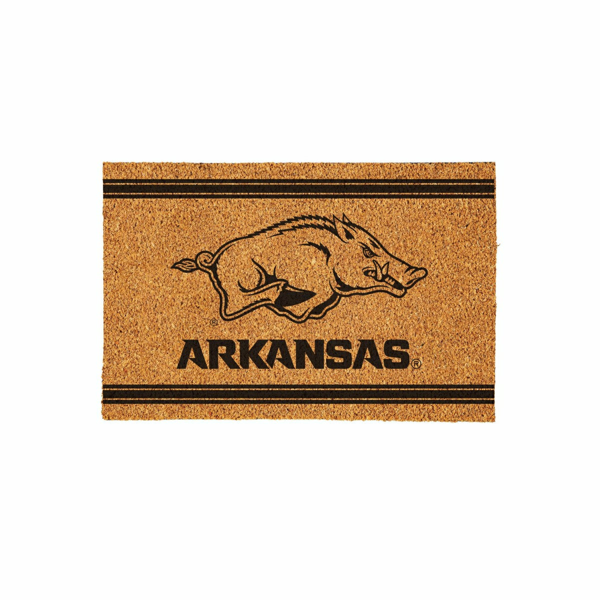 University of Arkansas Large One Color Coir Mat, 36"x24" - Collegiate