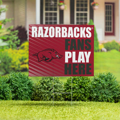 University of Arkansas Coroplast Yard Sign "Fans Play Here" - Collegiate Home