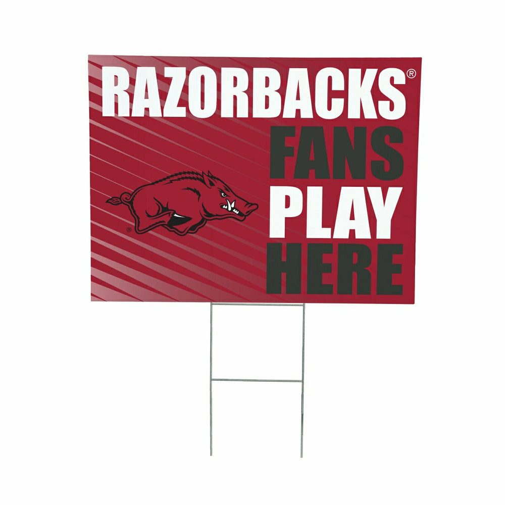 University of Arkansas Coroplast Yard Sign "Fans Play Here" - Collegiate Home
