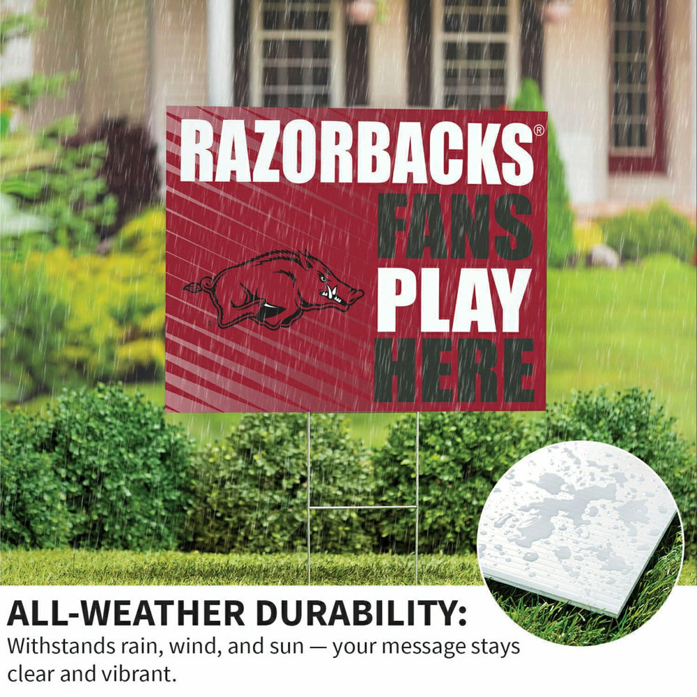 University of Arkansas Coroplast Yard Sign "Fans Play Here" - Collegiate Home