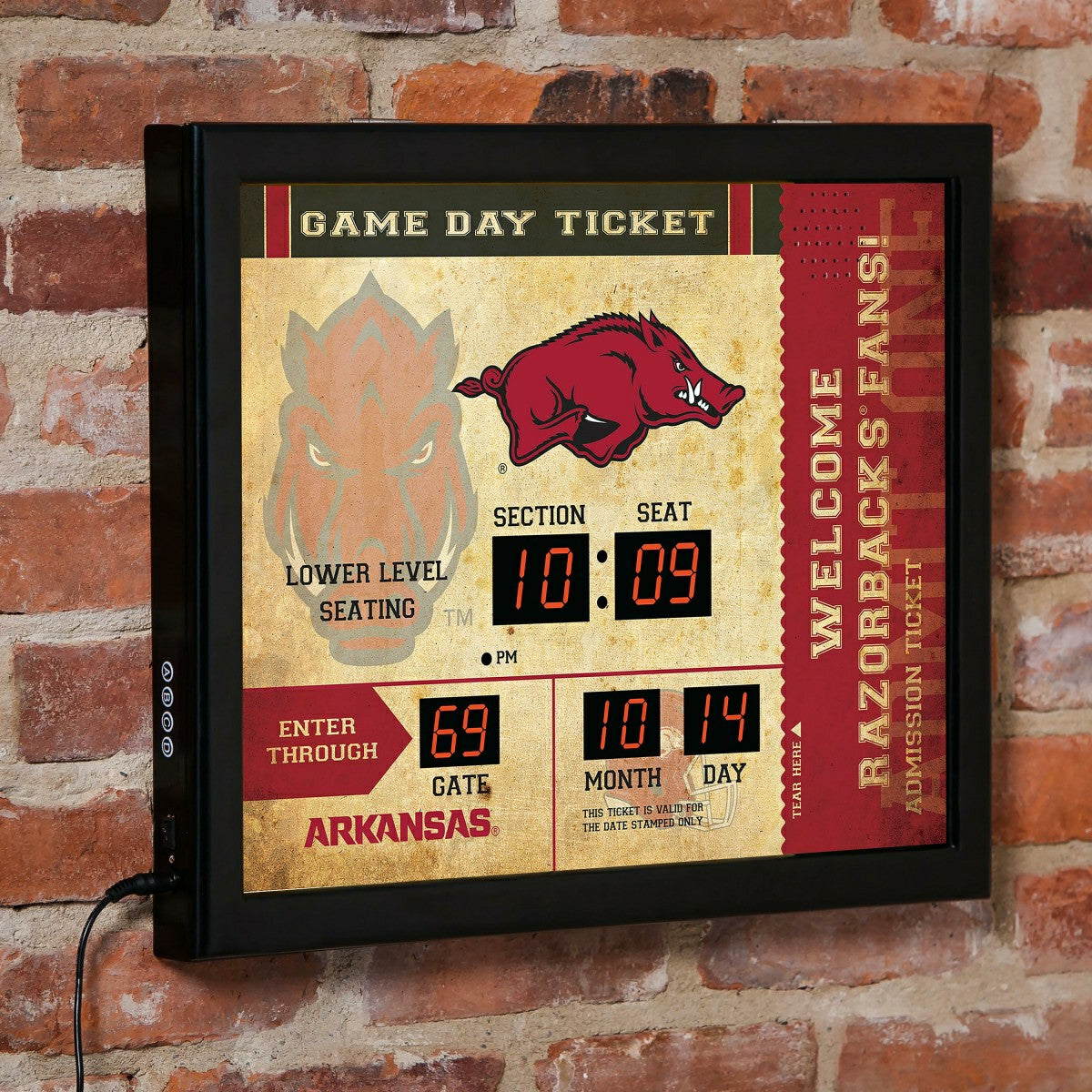 Scoreboard Wall Clock, Arkansas - Collegiate Home