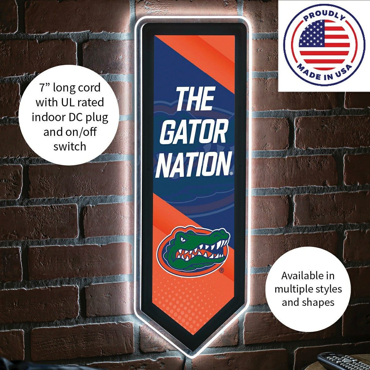 LED Wall Decor, Pennant, University of Florida - Collegiate Home