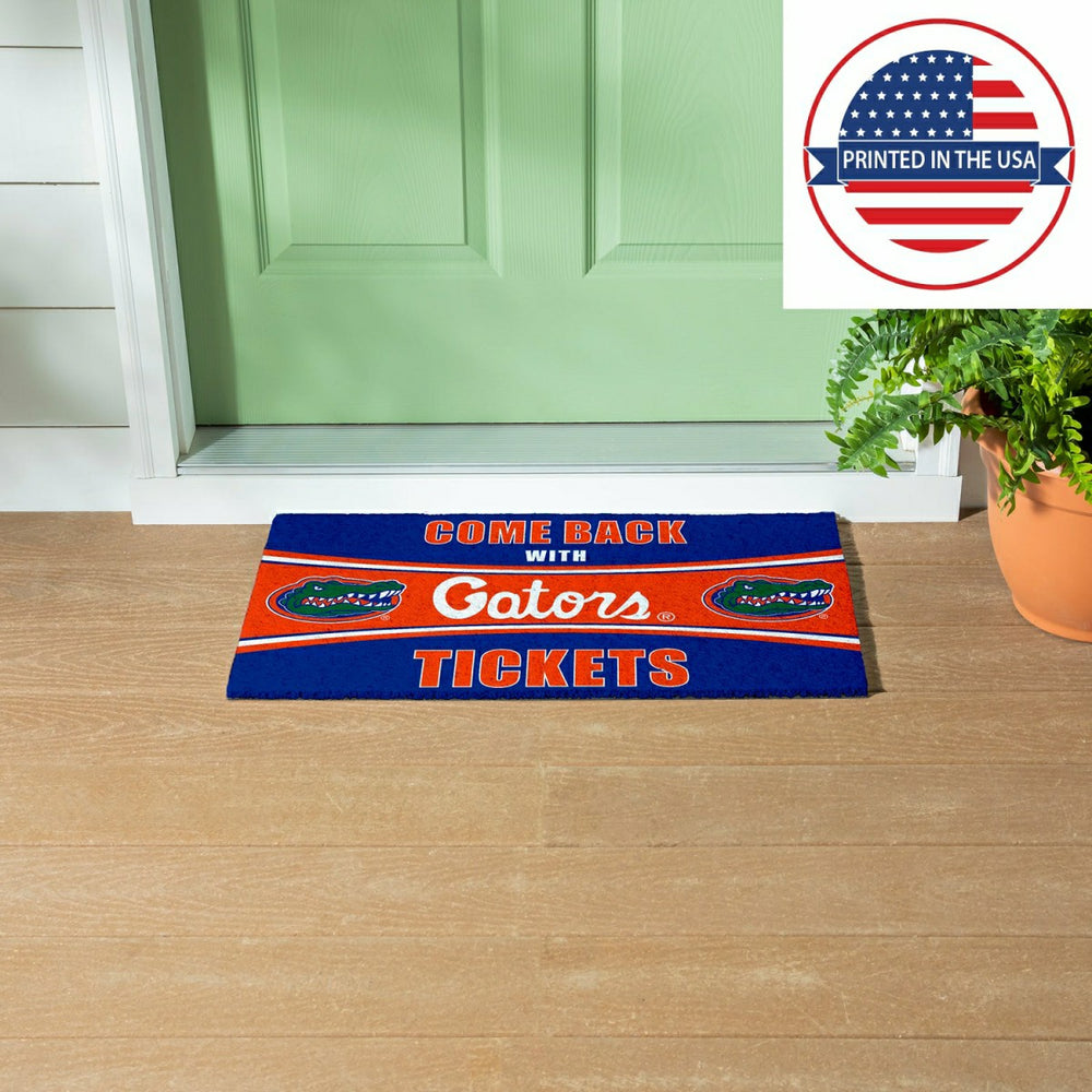 28" x 16" PVC Trapper Mat, Come Back with Tickets, University of Flori - Collegiate