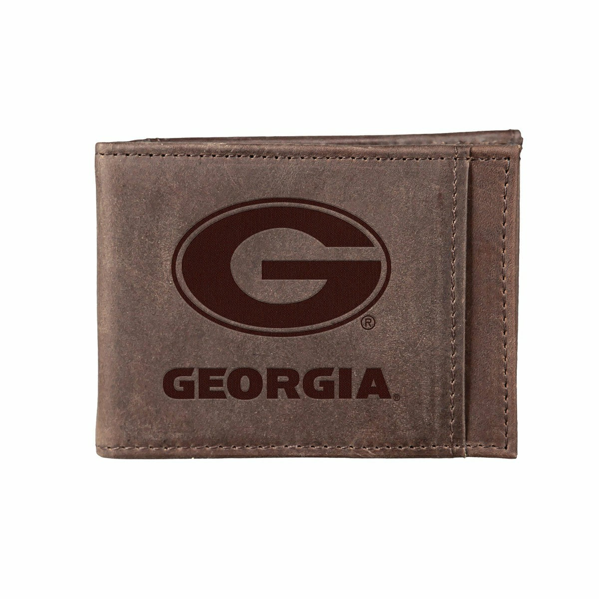 Front Pocket Wallet w/ RFID Blocking, University of Georgia, Brown - Collegiate Home