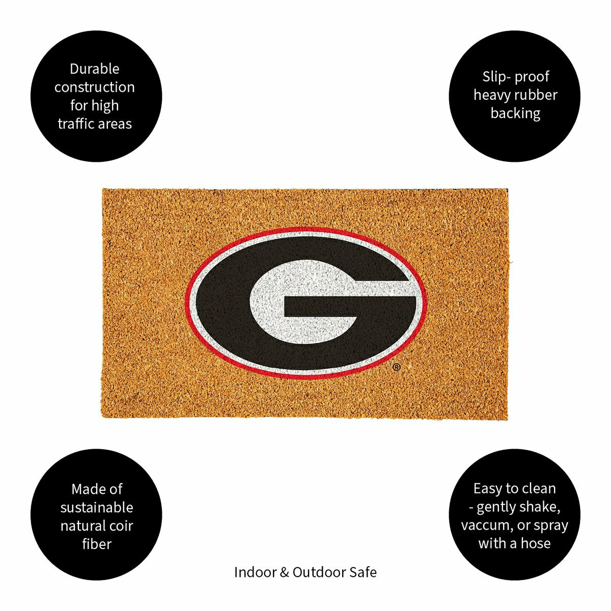 Coir Mat, 16"x28", University of Georgia - Collegiate