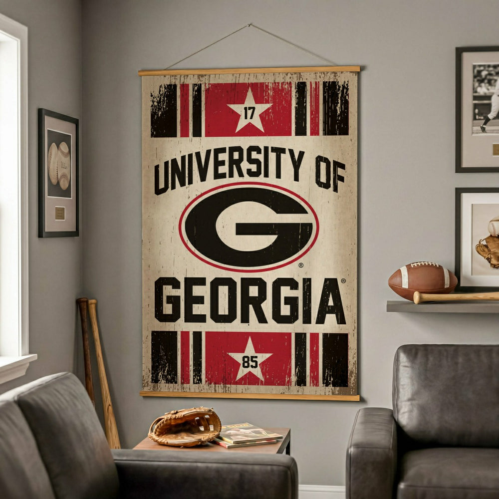 University of Georgia, Canvas Wall Tapestry, Large, 54x36 - Collegiate Home