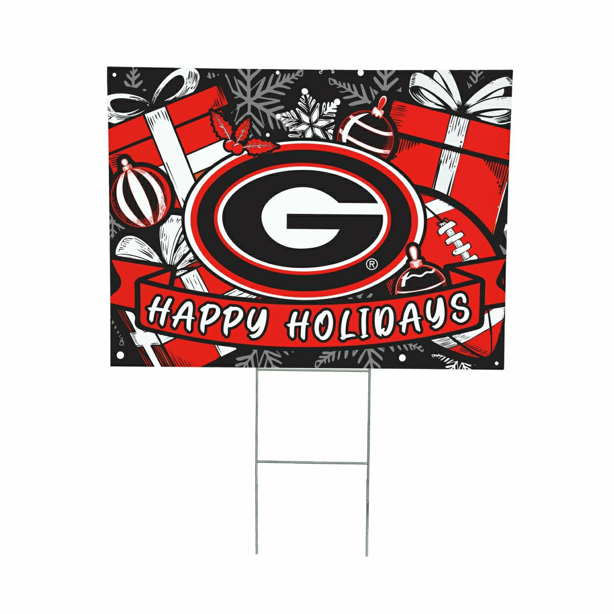 University of Georgia Yard Sign, Holiday - Collegiate Home