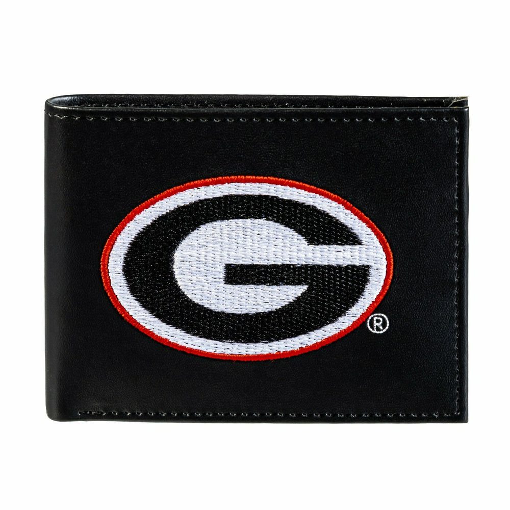 University of Georgia Black Bi-Fold Embroidered Wallet w/ RFID Blockin - Collegiate Home