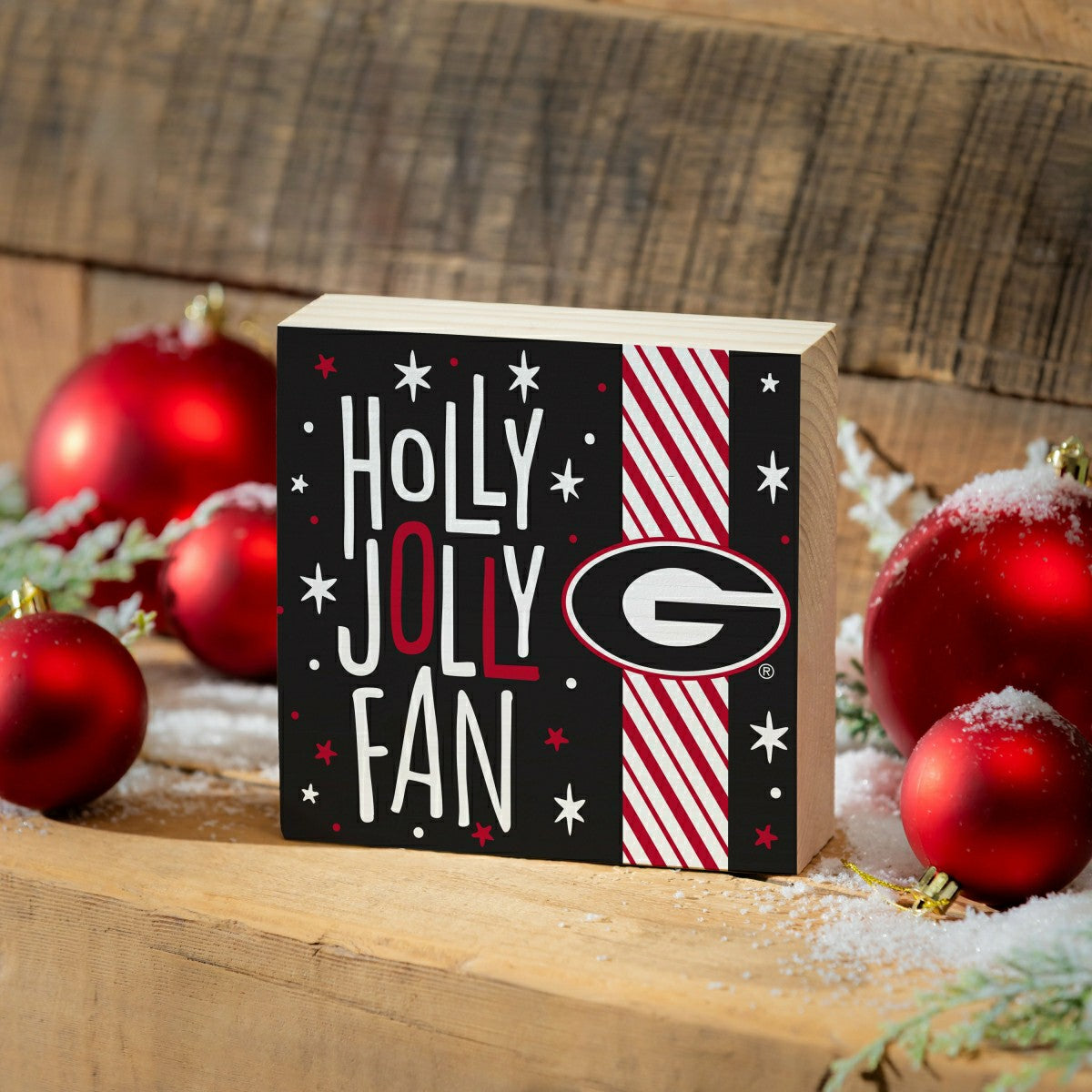 University of Georgia Block, Holiday, 6x6 - Collegiate Home