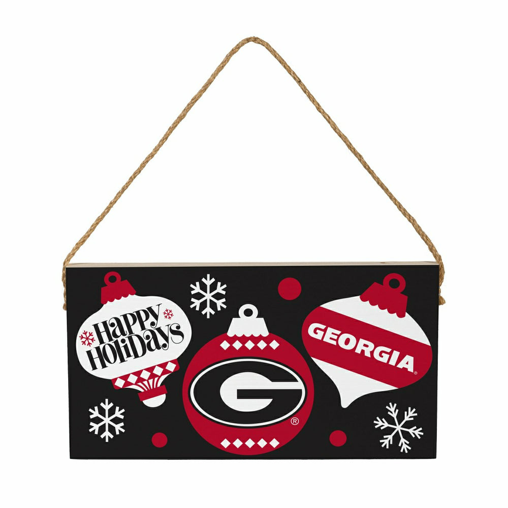 University of Georgia Holiday Wood Wall Sign, 6x11 - Collegiate Home