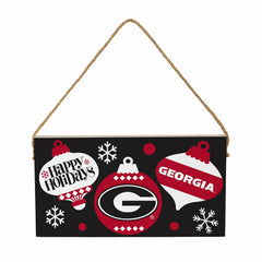 University of Georgia Holiday Wood Wall Sign, 6x11 - Collegiate Home