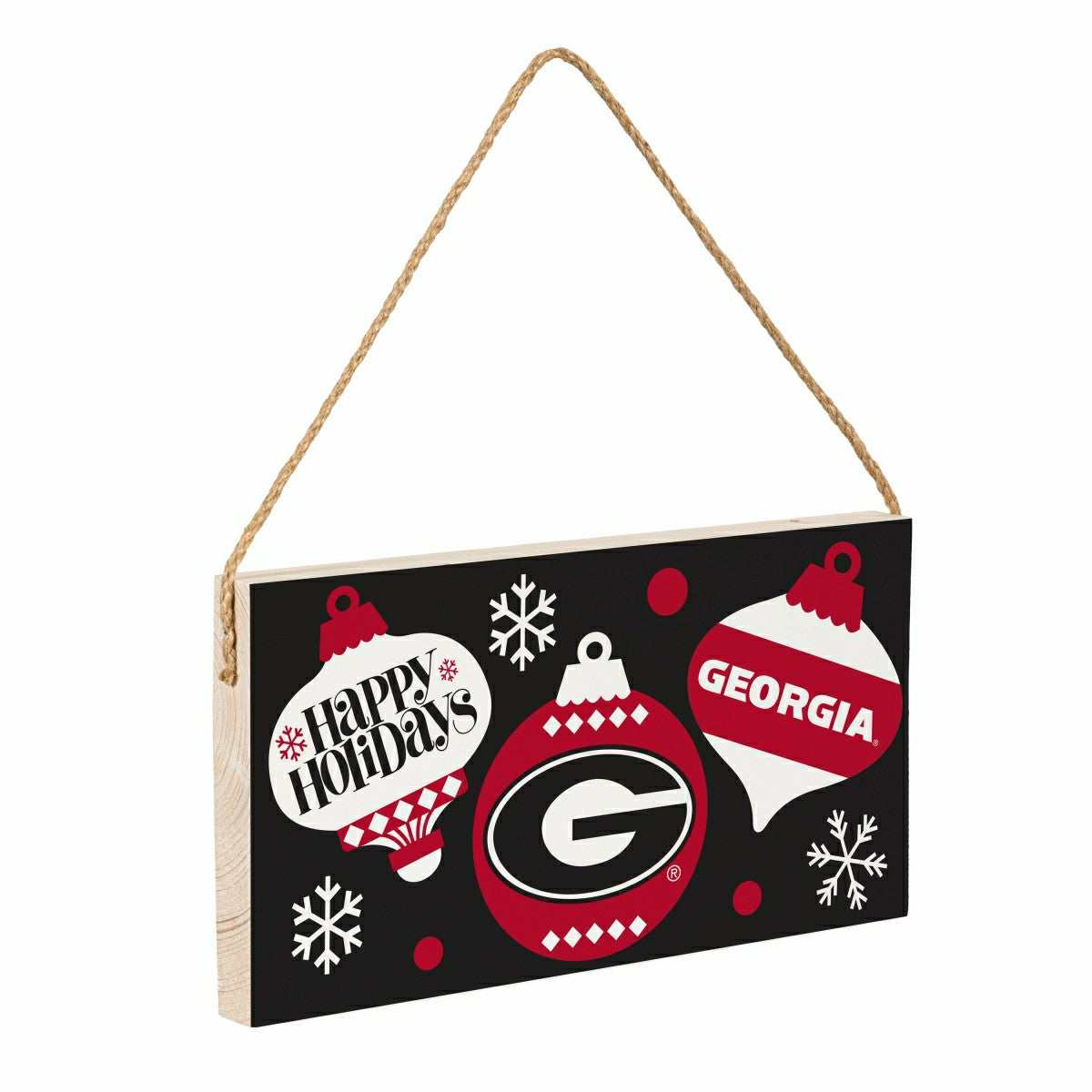 University of Georgia Holiday Wood Wall Sign, 6x11 - Collegiate Home