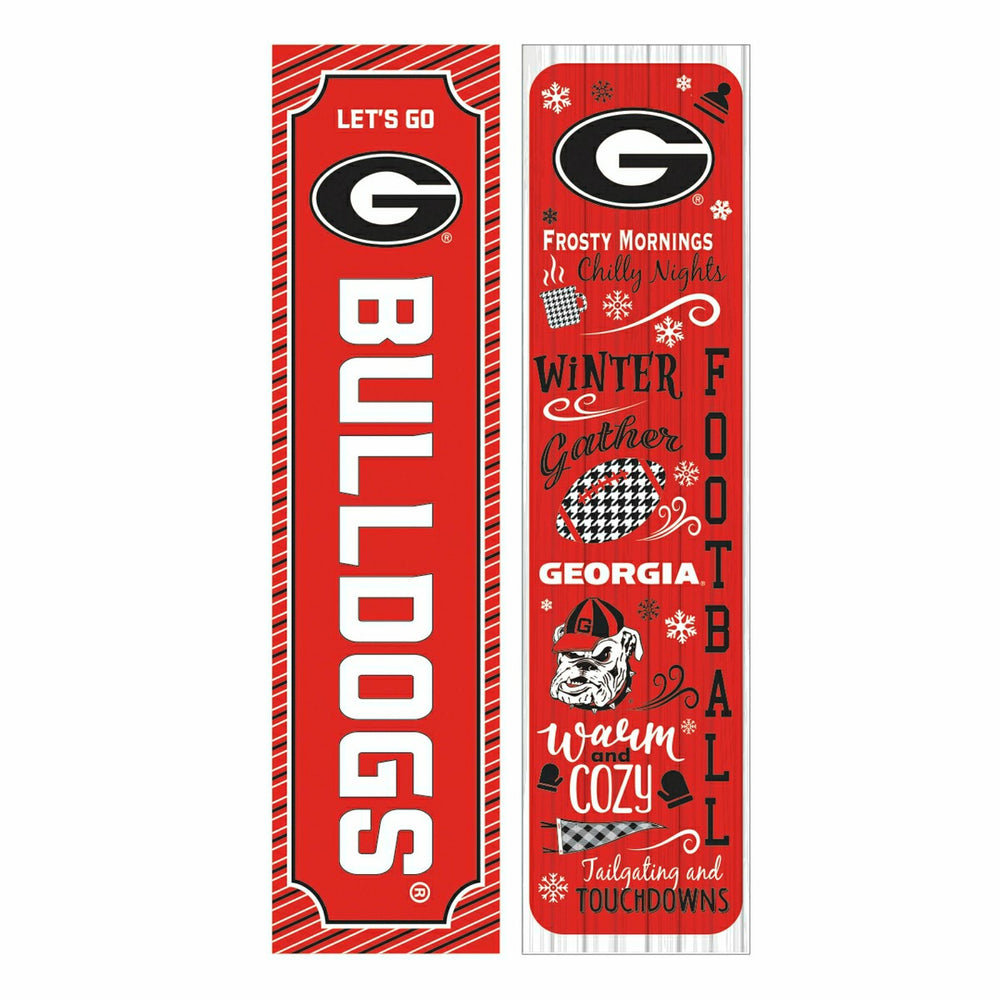 46" Double Sided Leaner, University of Georgia, Winter Seasonal - Collegiate Home