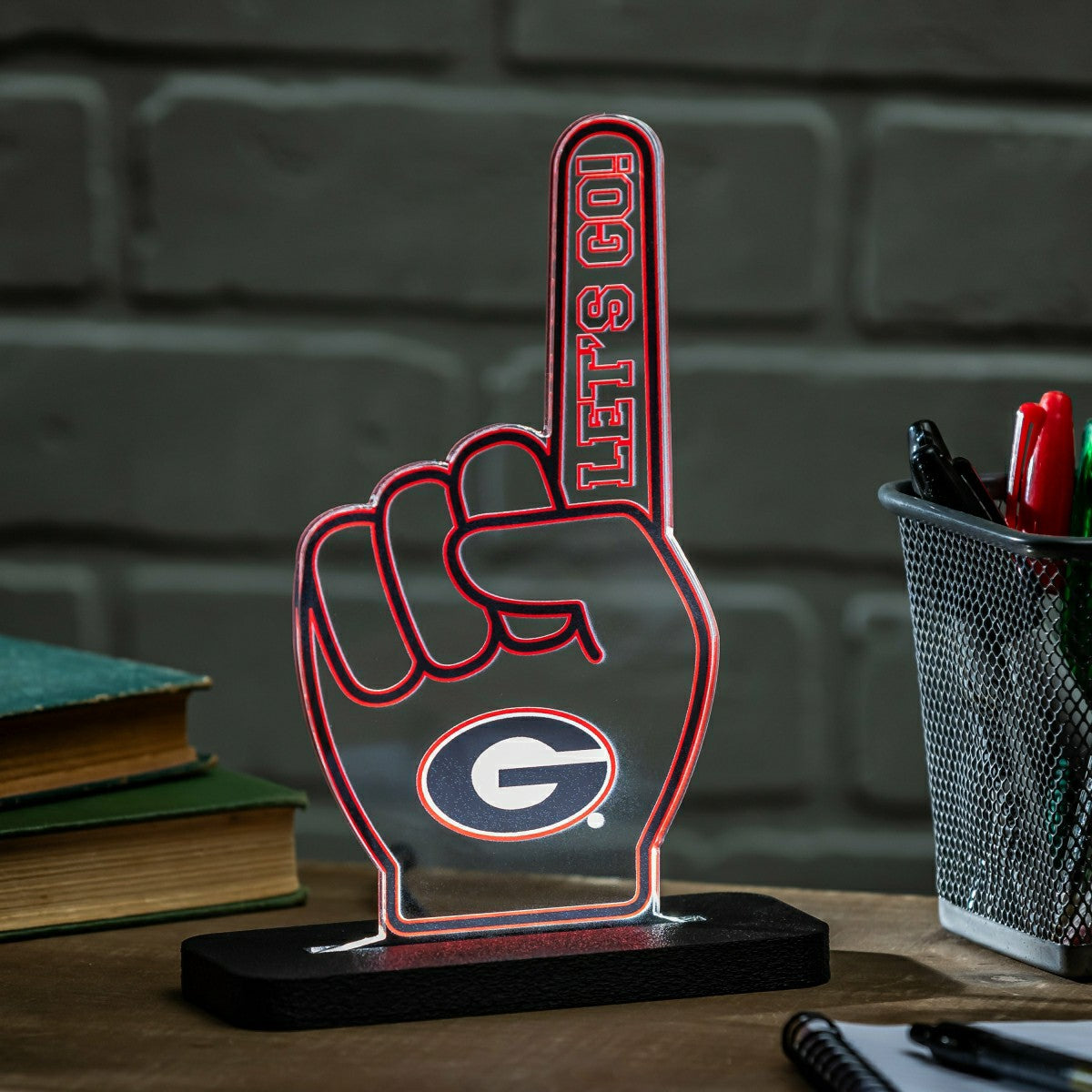 University of Georgia College Foam Finger Desklite LED Decor - Collegiate Home
