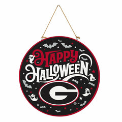 University of Georgia Halloween Round Door Décor with Hanging Rope, 18 - Collegiate Home