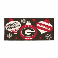 University of Georgia Holiday Flocked Coir Sassafras Switch Mat, 22"x1 - Collegiate