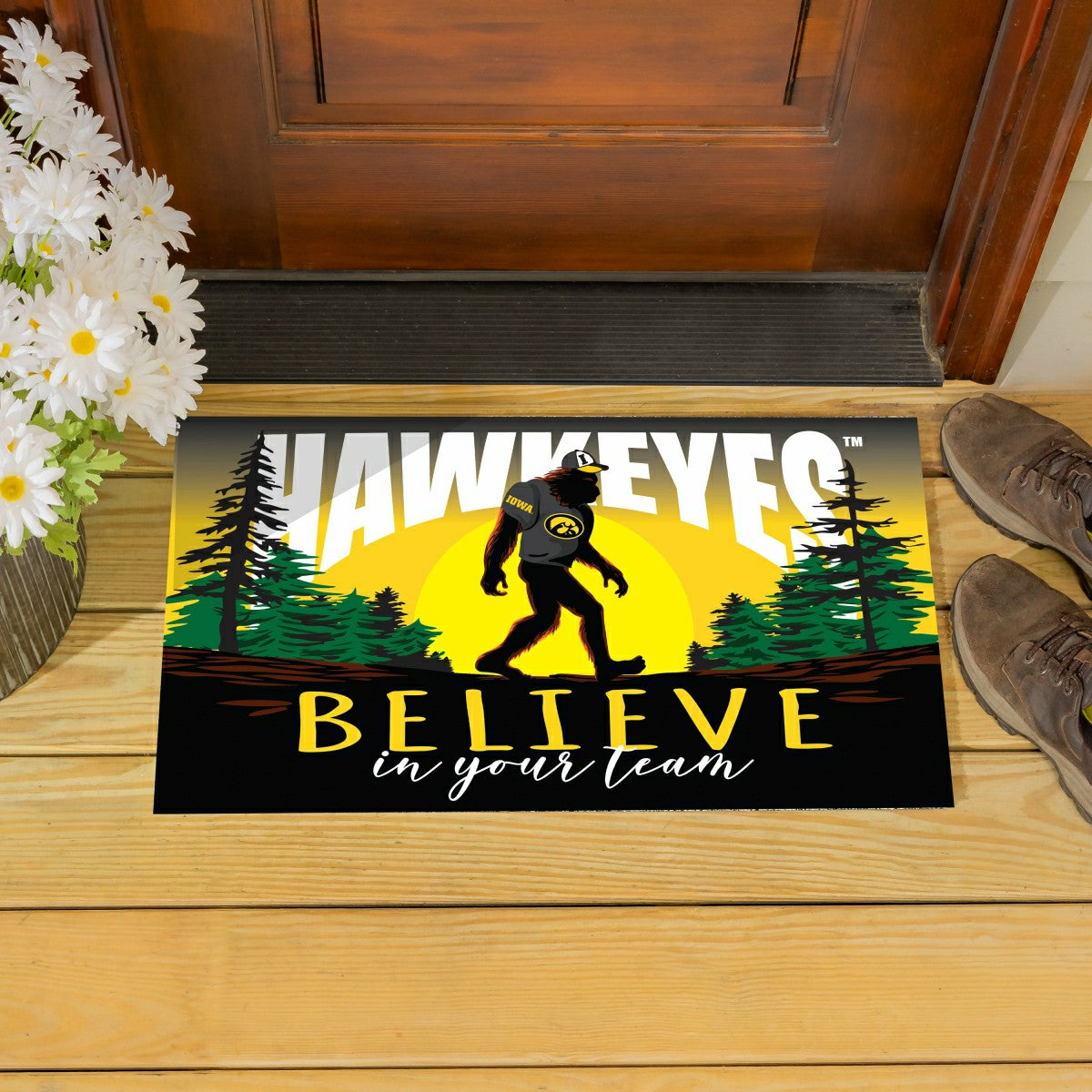 University of Iowa Bigfoot PVC Mat, 28"x16" - Collegiate