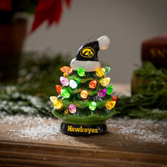 4" Mini LED Tabletop Christmas Tree, Set of 2, University of Iowa - Collegiate Home