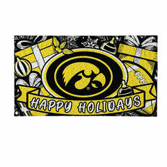 University of Iowa Holiday PVC Mat, 28"x16" - Collegiate