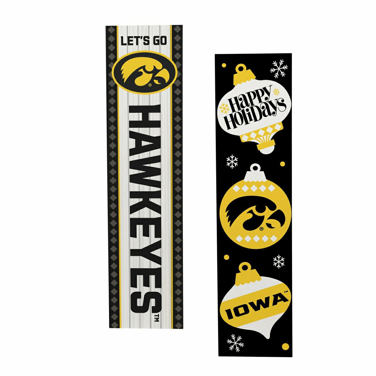 47" Double Sided Leaner, University of Iowa, Christmas - Collegiate Home