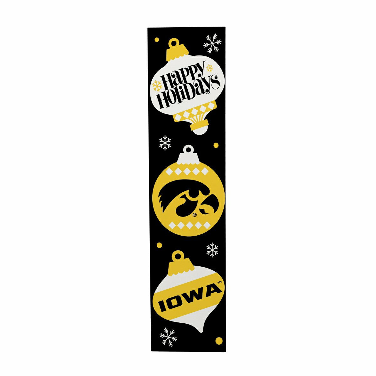 47" Double Sided Leaner, University of Iowa, Christmas - Collegiate Home