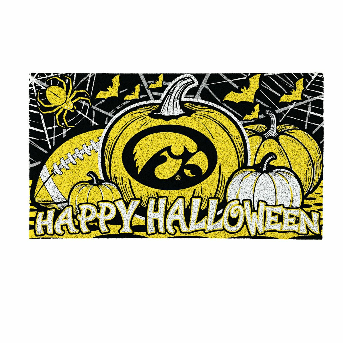 University of Iowa Halloween PVC Mat, 28"x16" - Collegiate