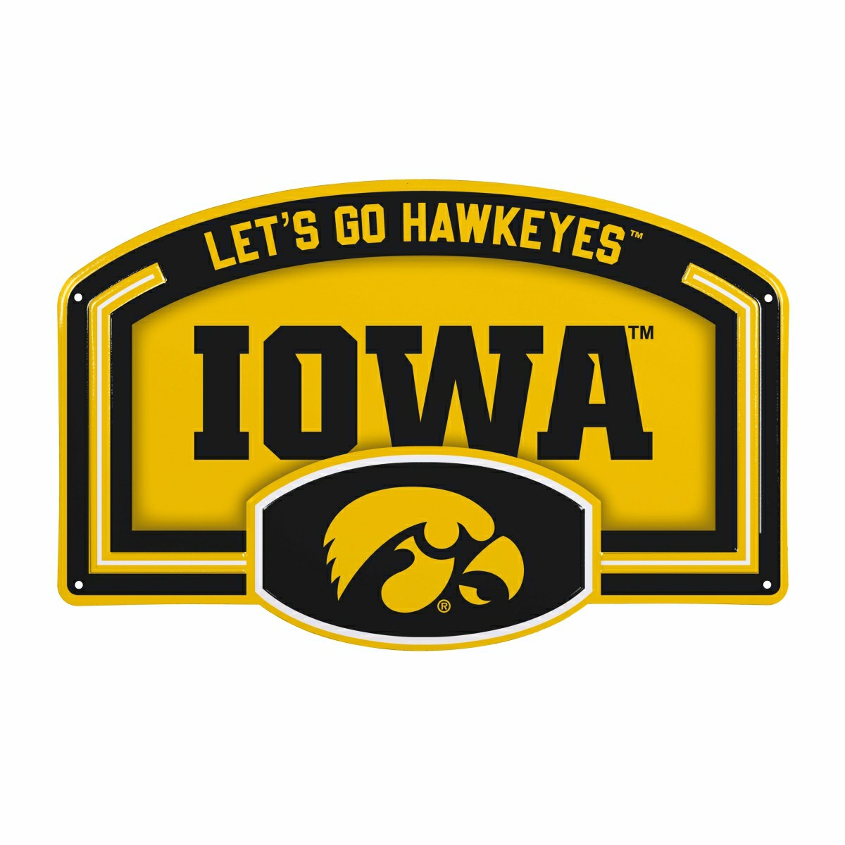 University of Iowa USA Embossed Steel Wall Sign, 11" x 17" - Collegiate Home