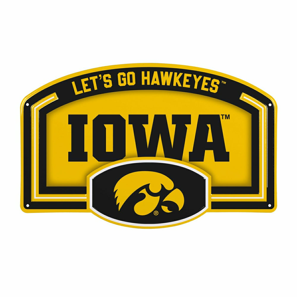 University of Iowa USA Embossed Steel Wall Sign, 11" x 17" - Collegiate Home