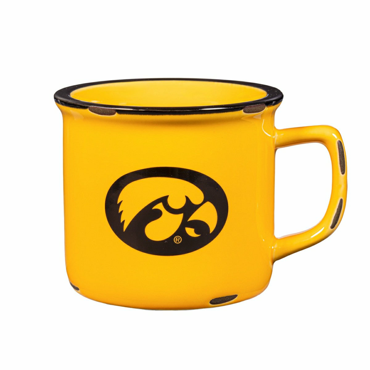 University of Iowa Ceramic Camp Cup with Enamel Finish, 14oz - Collegiate Home