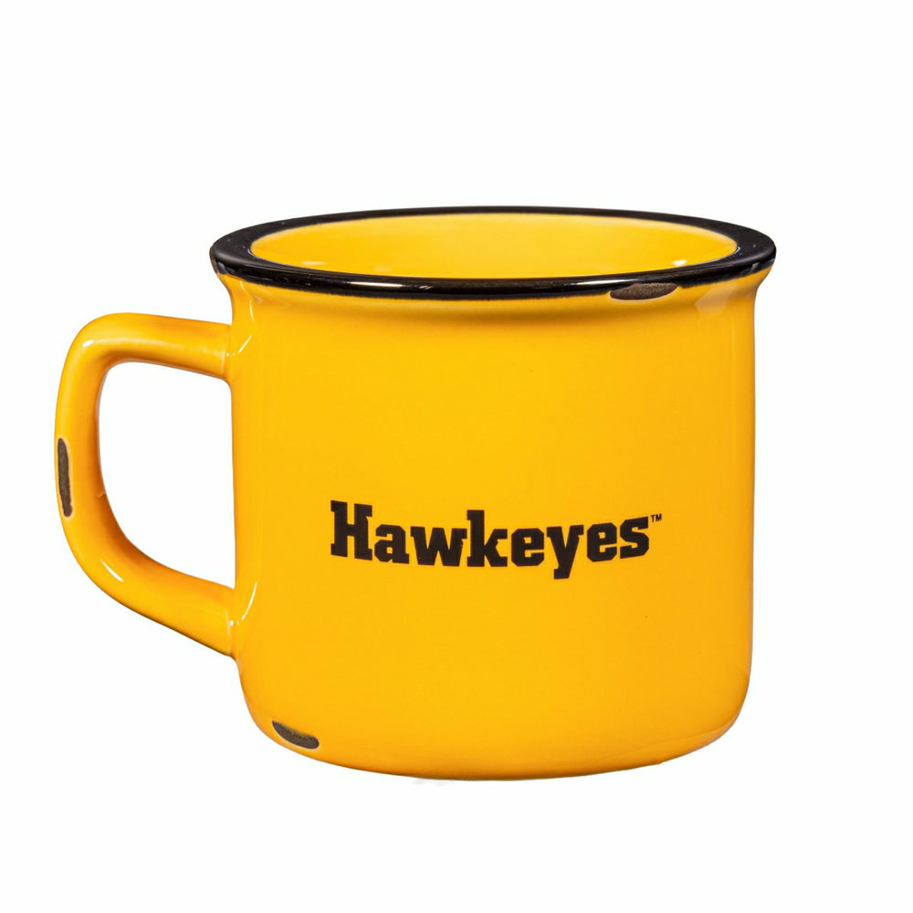 University of Iowa Ceramic Camp Cup with Enamel Finish, 14oz - Collegiate Home