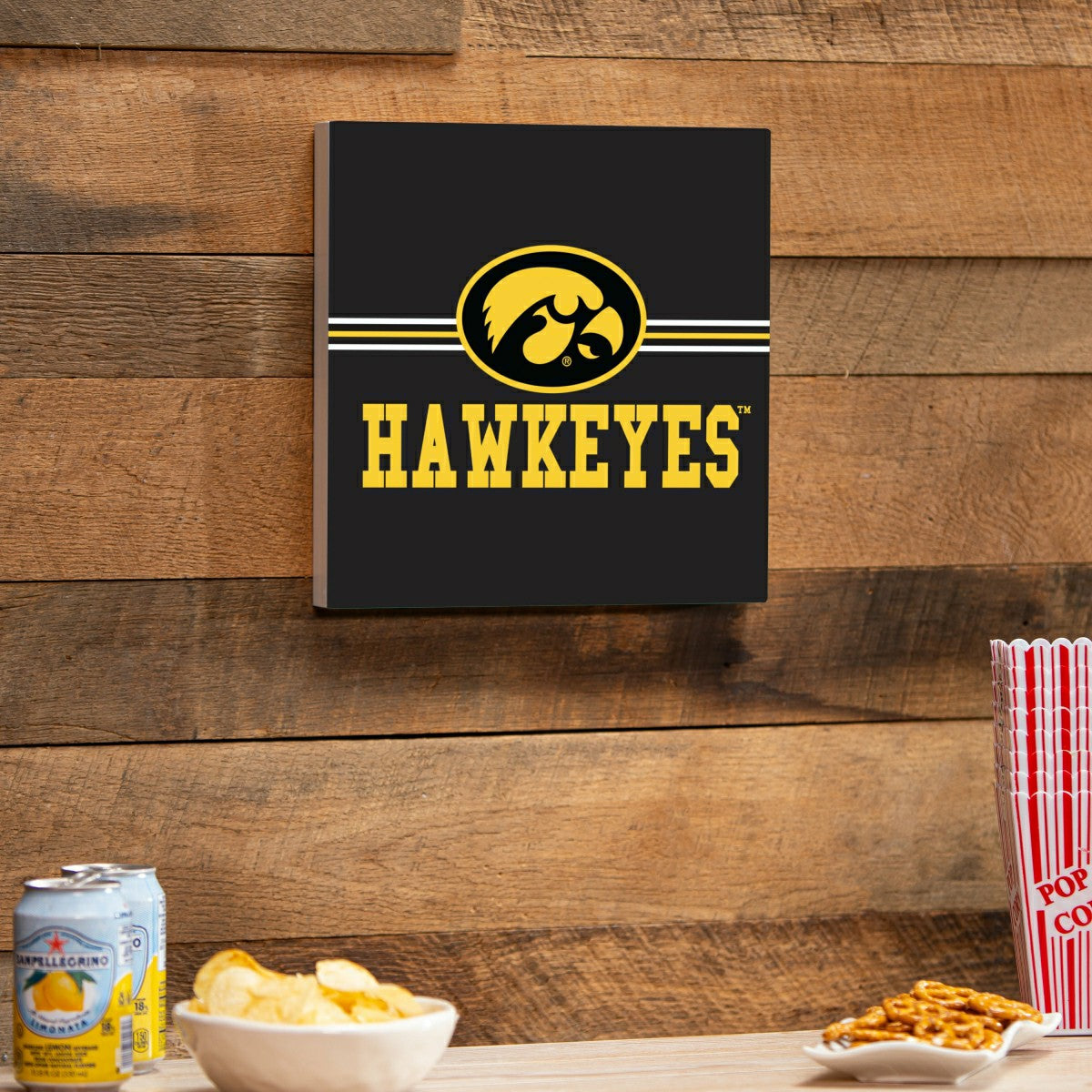 University of Iowa Wood Wall Sign, 12x12 - Collegiate Home
