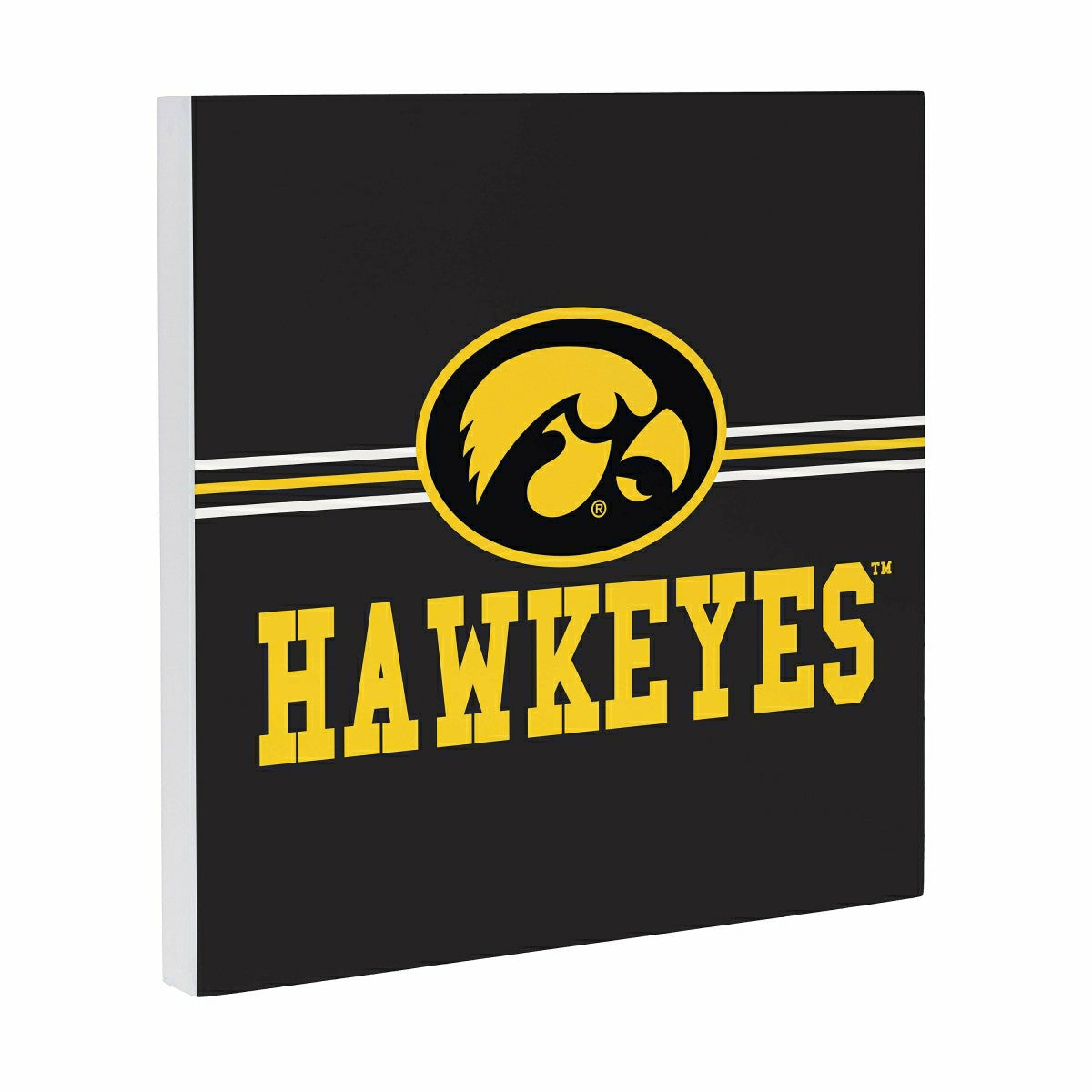 University of Iowa Wood Wall Sign, 12x12 - Collegiate Home