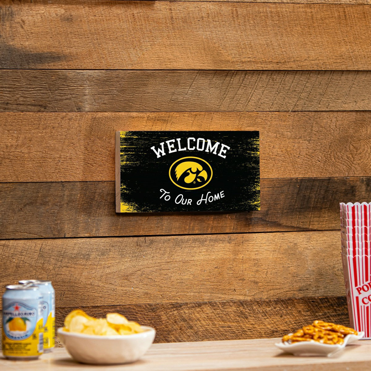 University of Iowa Wood Wall Sign, 6x11 - Collegiate Home