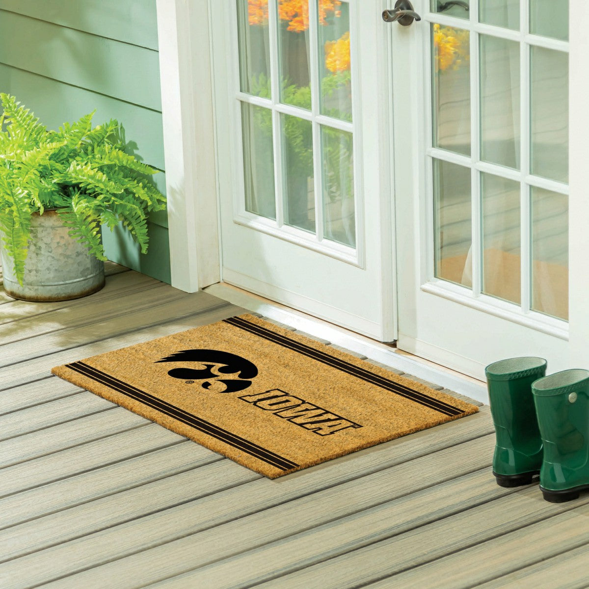 University of Iowa Large One Color Coir Mat, 36"x24" - Collegiate