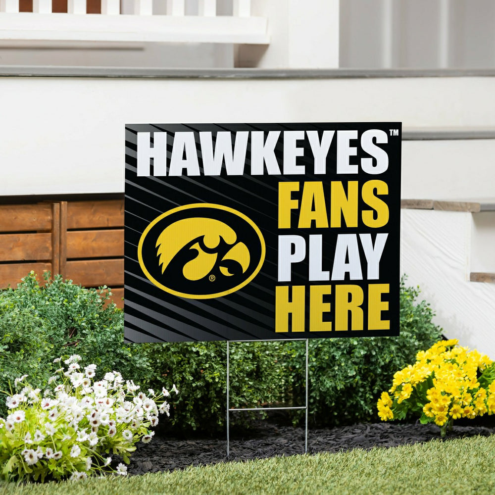 University of Iowa Coroplast Yard Sign "Fans Play Here" - Collegiate Home