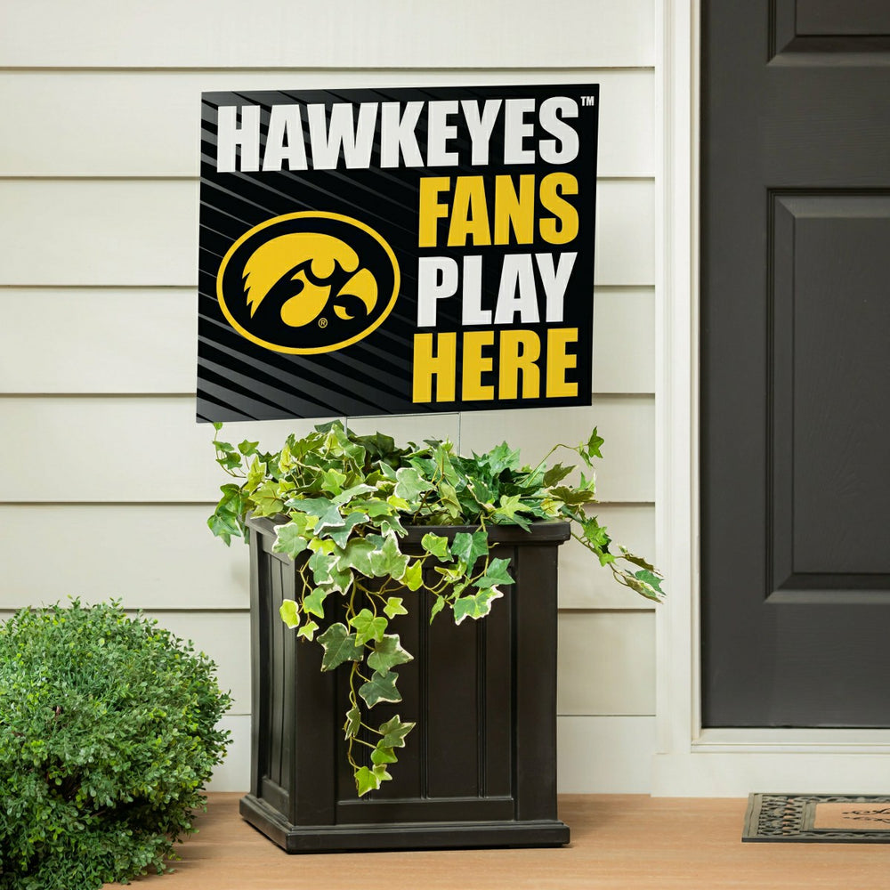 University of Iowa Coroplast Yard Sign "Fans Play Here" - Collegiate Home
