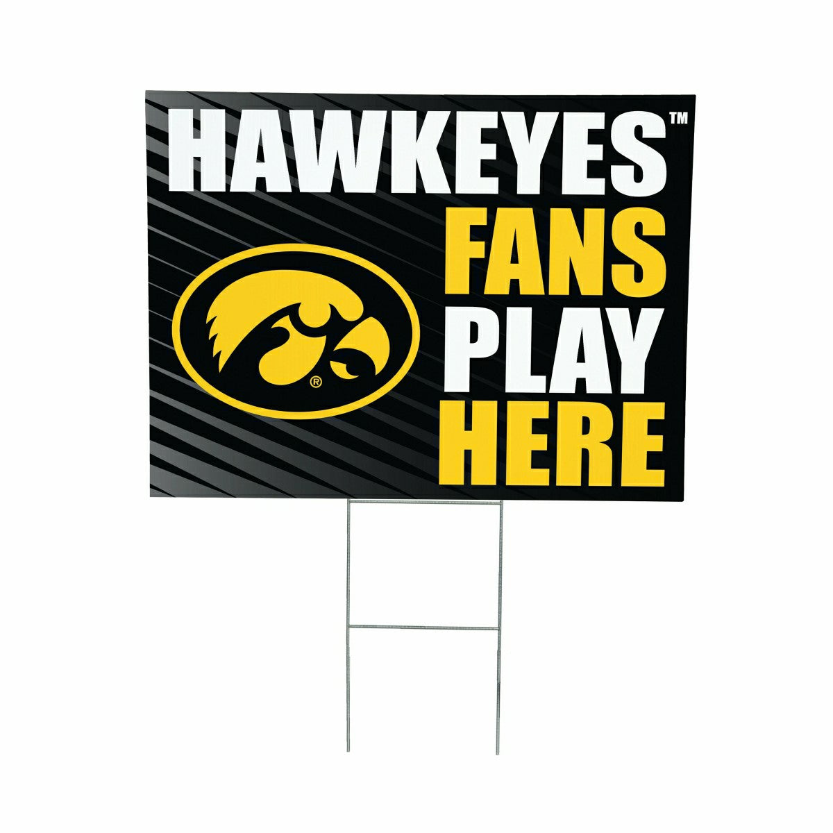 University of Iowa Coroplast Yard Sign "Fans Play Here" - Collegiate Home