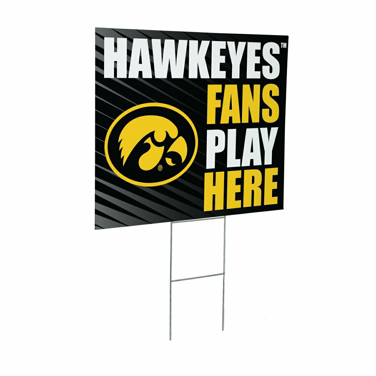 University of Iowa Coroplast Yard Sign "Fans Play Here" - Collegiate Home