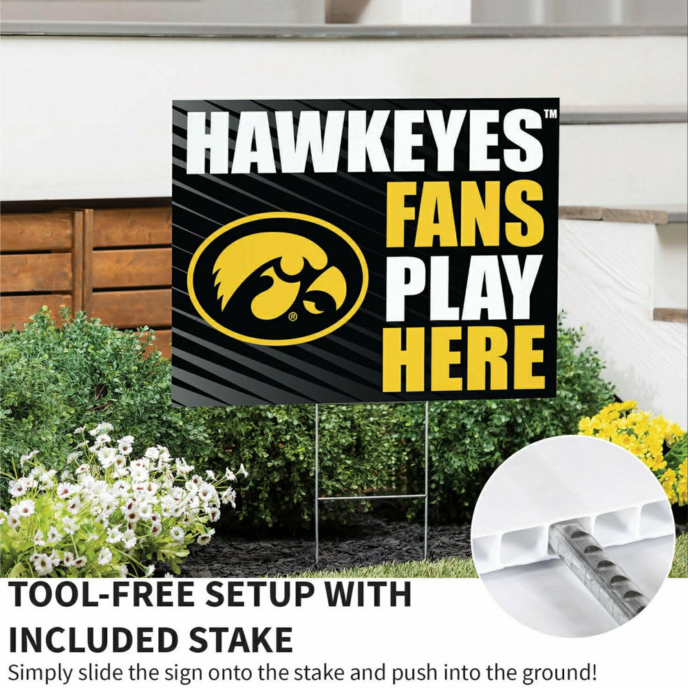 University of Iowa Coroplast Yard Sign "Fans Play Here" - Collegiate Home