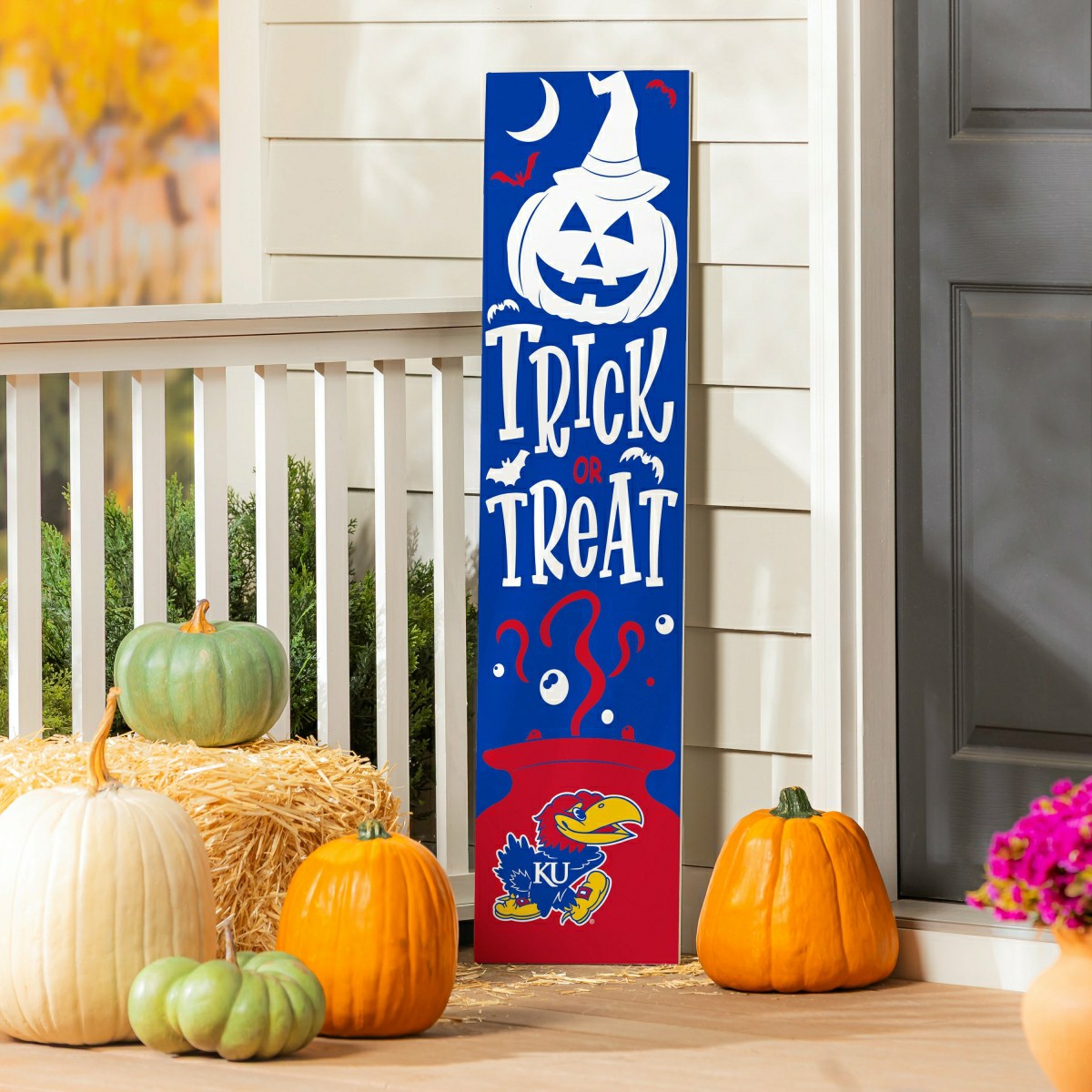 47" Double Sided Leaner, University of Kansas, Halloween - Collegiate Home