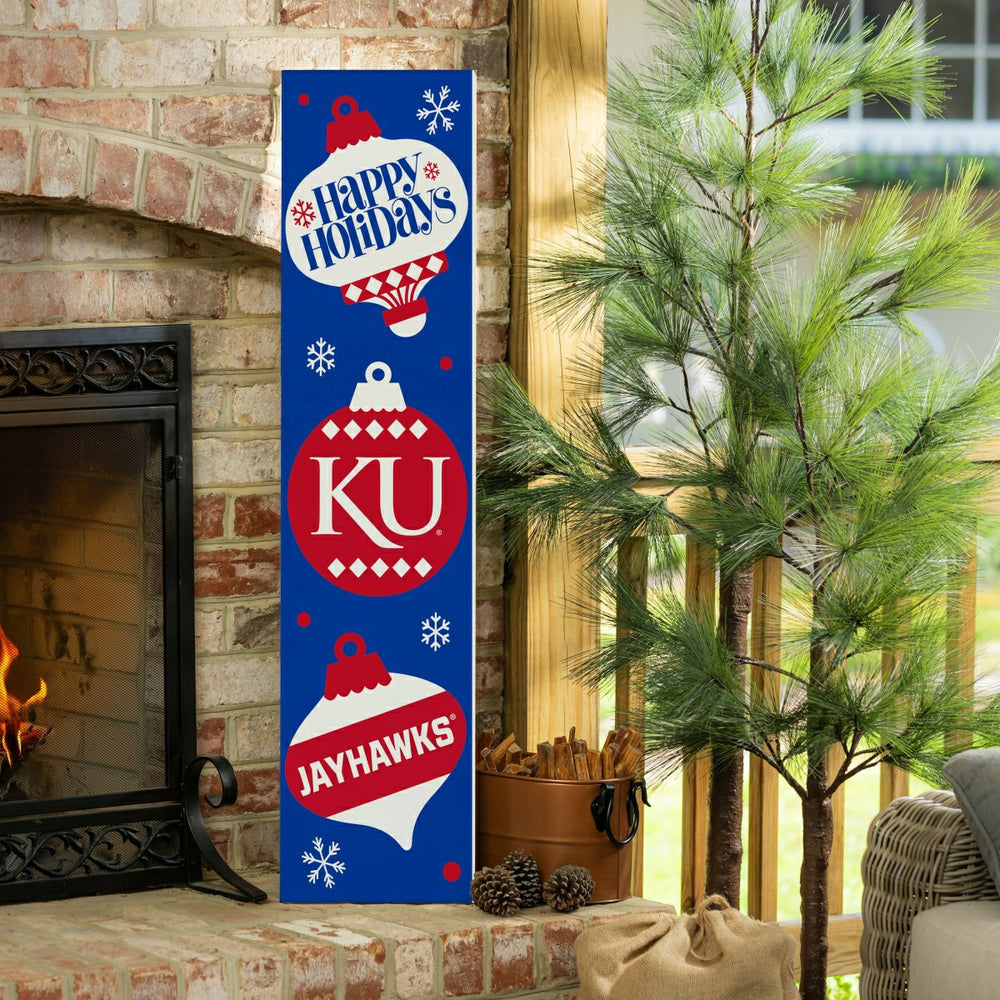 47" Double Sided Leaner, University of Kansas, Christmas - Collegiate Home