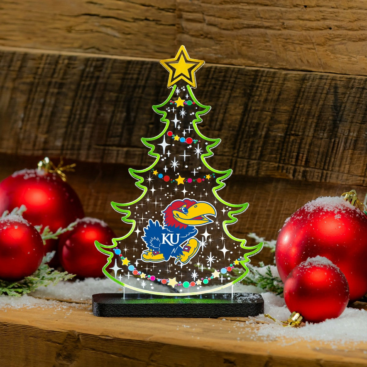 University of Kansas College Holiday Tree Desklite LED Decor - Collegiate Home