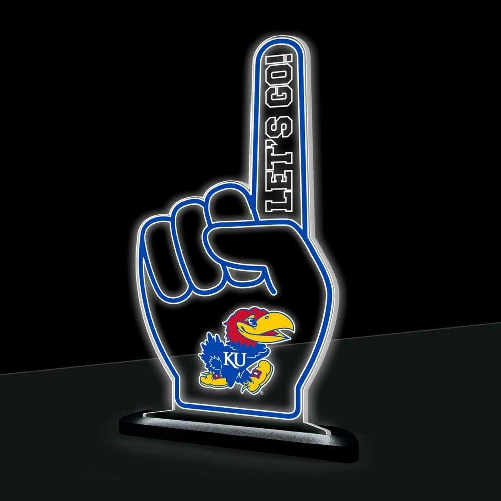 University of Kansas College Foam Finger Desklite LED Decor - Collegiate Home