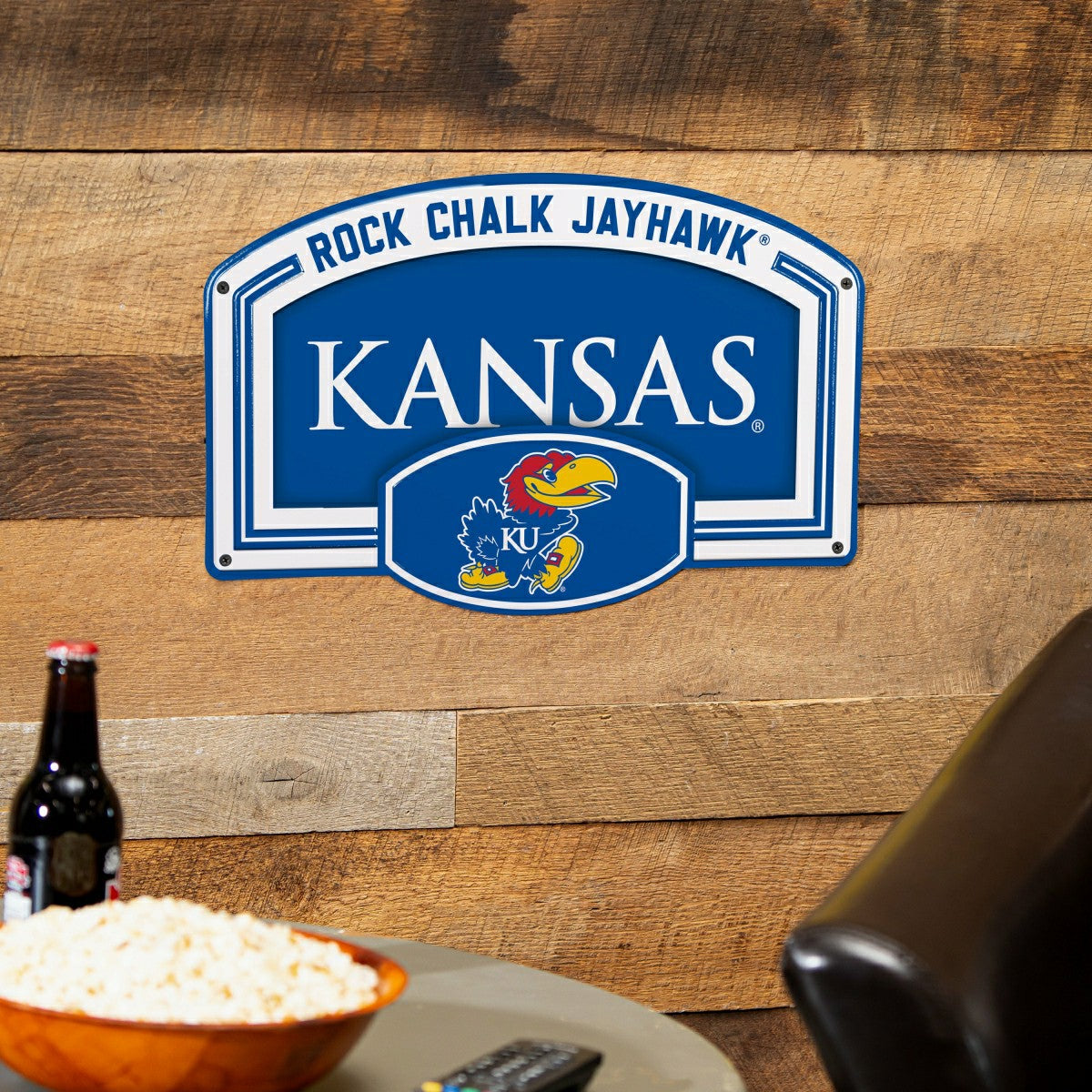 University of Kansas USA Embossed Steel Wall Sign, 11" x 17" - Collegiate Home